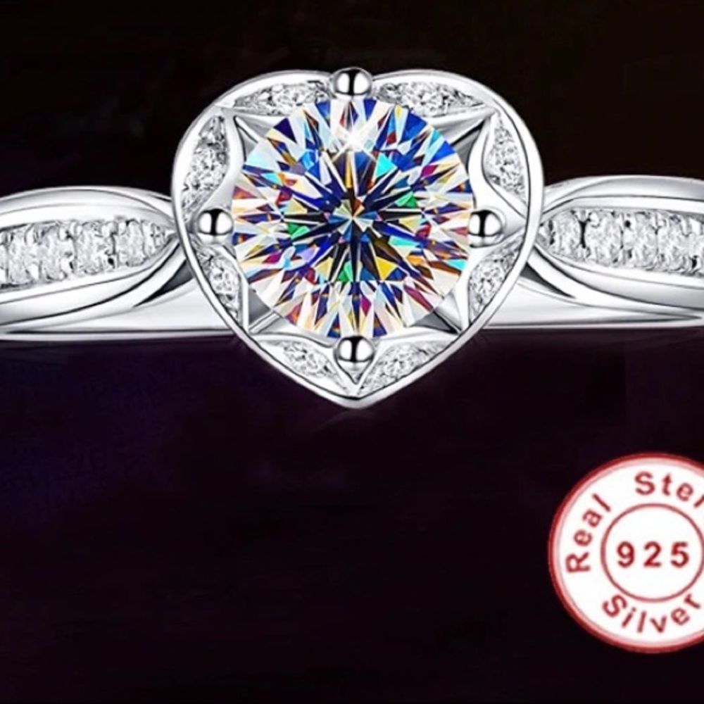 New 1 Ct CZSterling Silver Ring